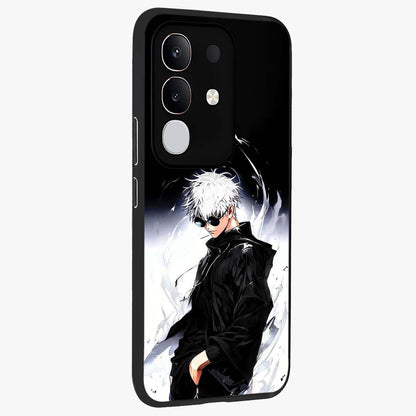 Limitless Shadow King Glass Case upright view showcasing bold shadow warrior artwork with epic fantasy theme.