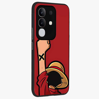 Luffy X Spirit Glass Case upright view showcasing striking anime artwork with adventurous character theme.