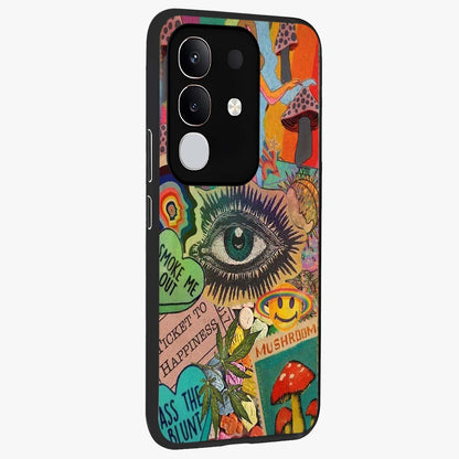 Mystic Eye Wonderland Glass Case upright view showcasing symbolic eye artwork with mysterious fantasy theme.