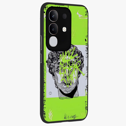 Neo Graffiti Rebellion Glass Case upright view showcasing colorful graffiti artwork with bold modern street style.