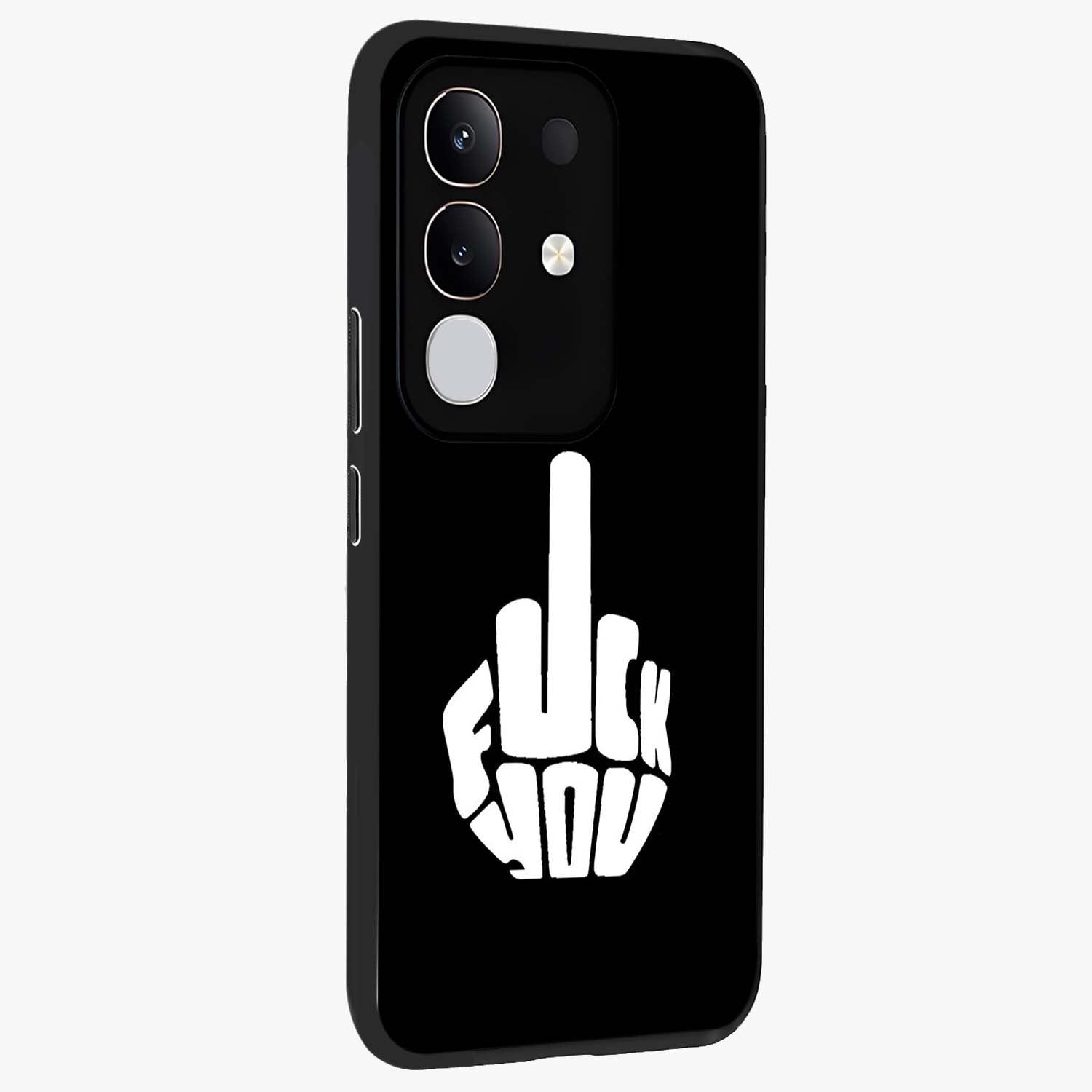 Rebel Mode On Glass Case upright view showcasing striking statement artwork with bold rebellious theme.