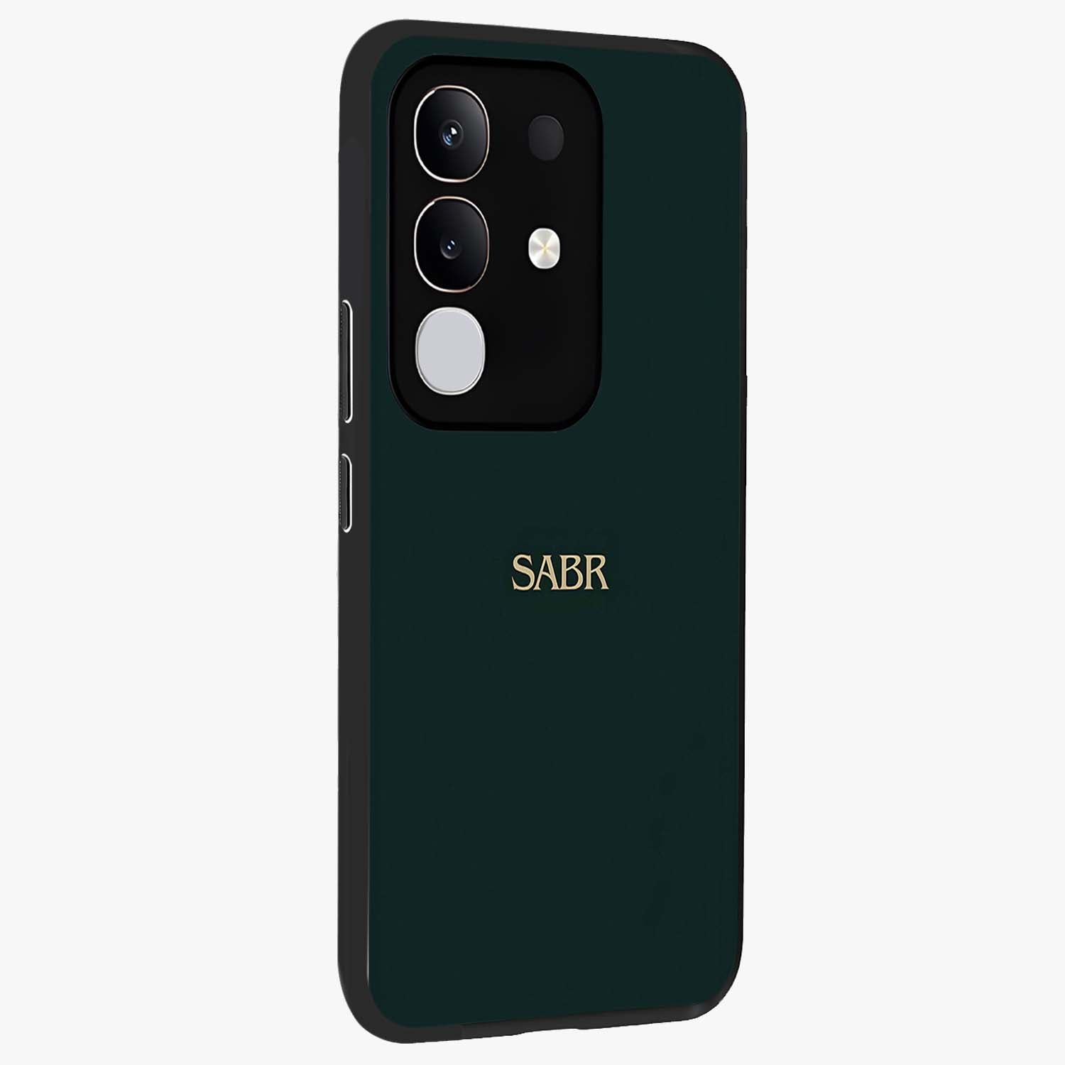Sabr Minimal Patience Glass Case upright view showcasing calm minimalist artwork with motivational patience theme.
