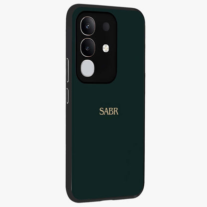 Sabr Minimal Patience Glass Case upright view showcasing calm minimalist artwork with motivational patience theme.
