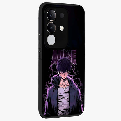 Shadow Monarch Awakening Glass Case upright view showcasing bold monarch artwork with mystical awakening theme.