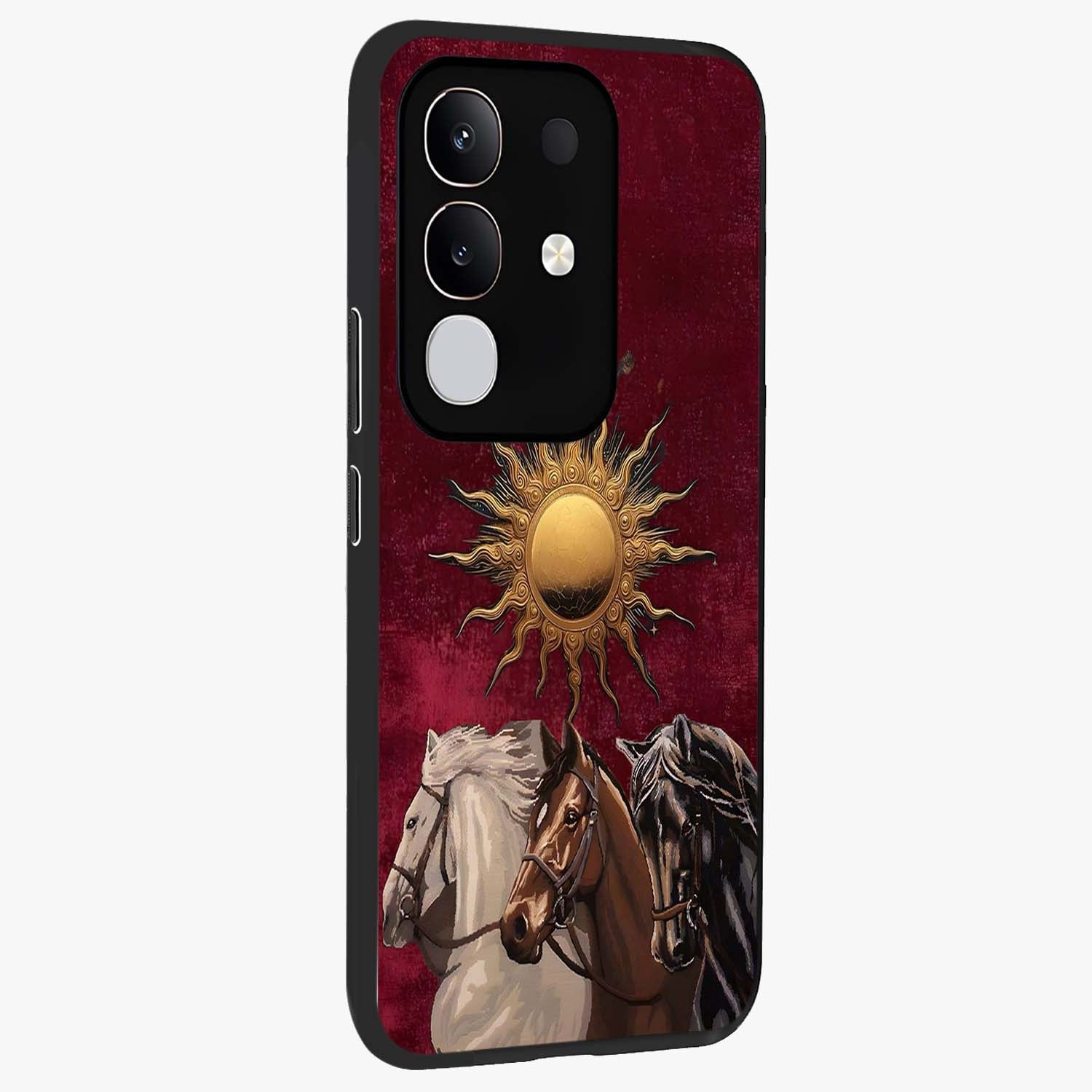 Solar Riders Glass Case upright view showcasing energetic rider artwork with bold adventure theme.
