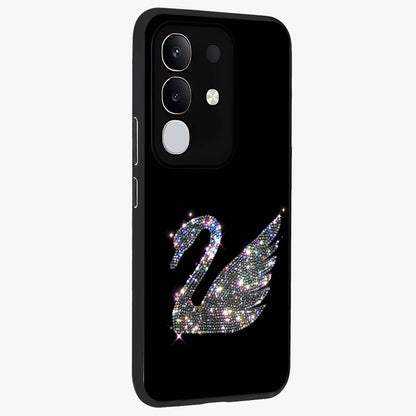 Starlit Swan Grace Glass Case upright view showcasing beautiful swan artwork with peaceful night themed design.