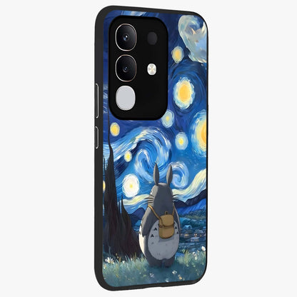 Totoro In Van Gogh Art Glass Case upright view showcasing creative character artwork with painterly artistic theme.