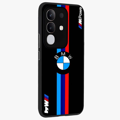 Turbo BMW Beast Glass Case upright view showcasing powerful car artwork with modern motorsport theme.
