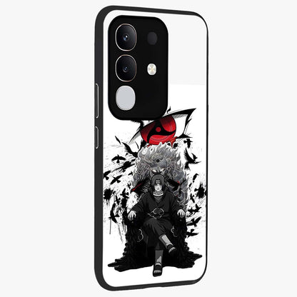 Uchiha Shadow Throne Glass Case upright view showcasing magical underwater galaxy artwork with vibrant cosmic theme.
