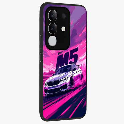 Velocity Drift Pulse Glass Case upright view showcasing powerful racing artwork with energetic motorsport theme.