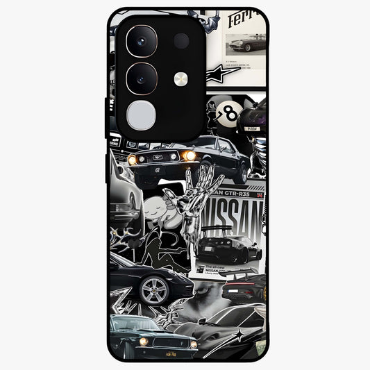 Aesthetic Dark Love Glass Case showing flat back view with dark romantic artwork and glossy glass finish.