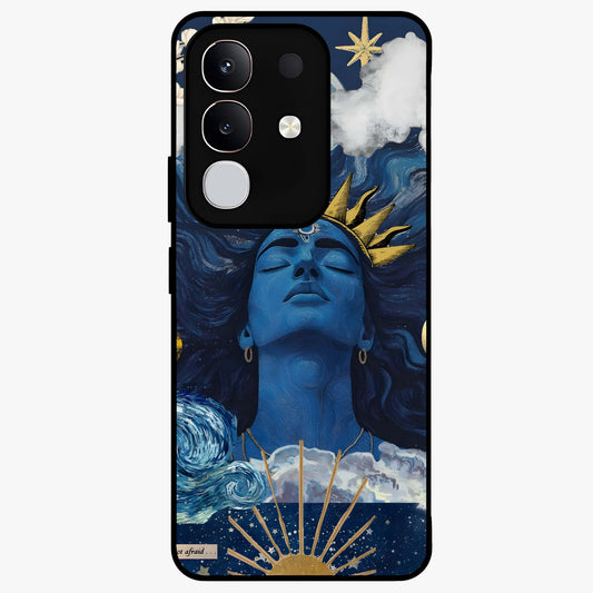 Aesthetic Lord Shiva Glass Case showing flat back view with divine Shiva artwork and glossy glass finish.