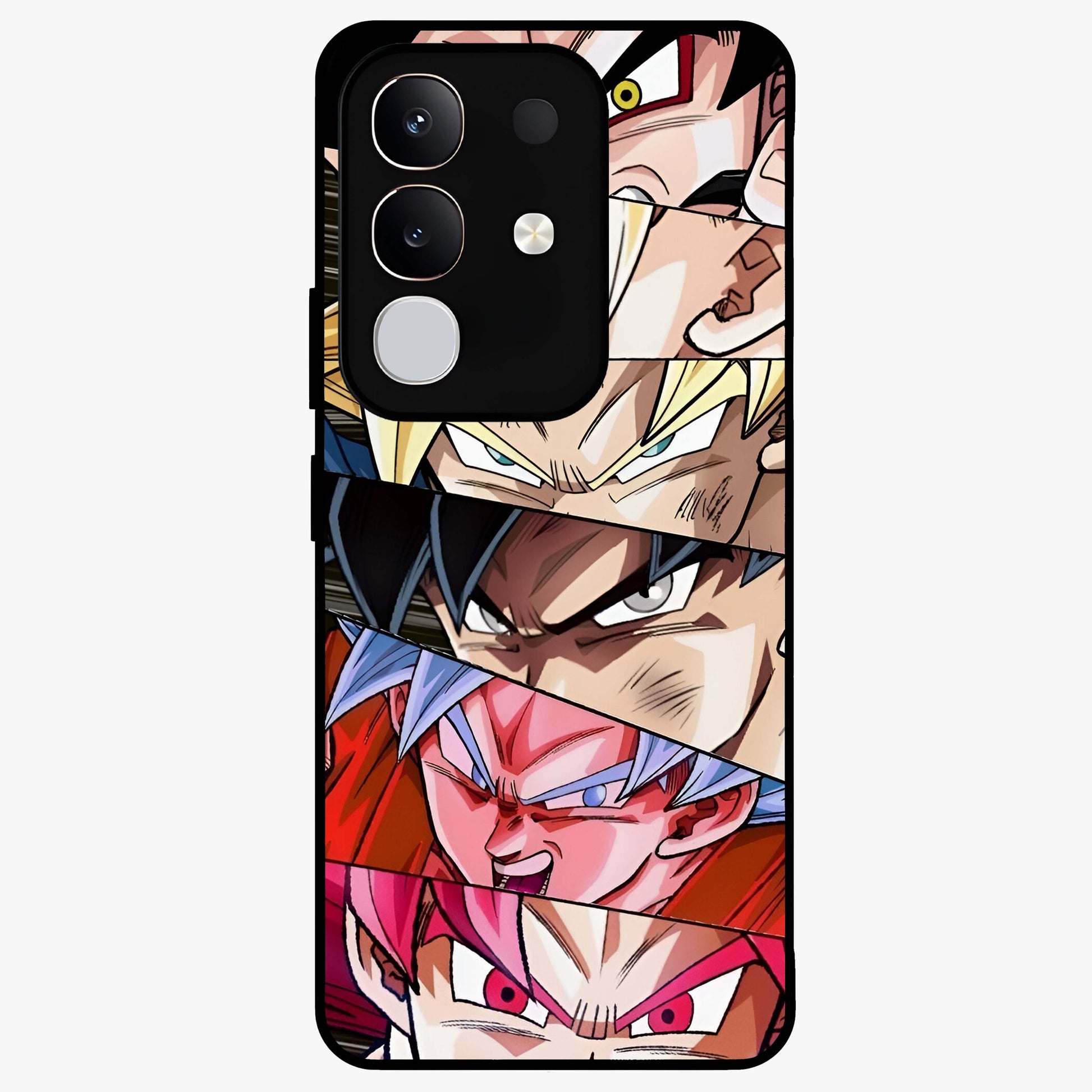 Anime Character Glass Case showing flat back view with vibrant anime artwork and glossy glass finish.