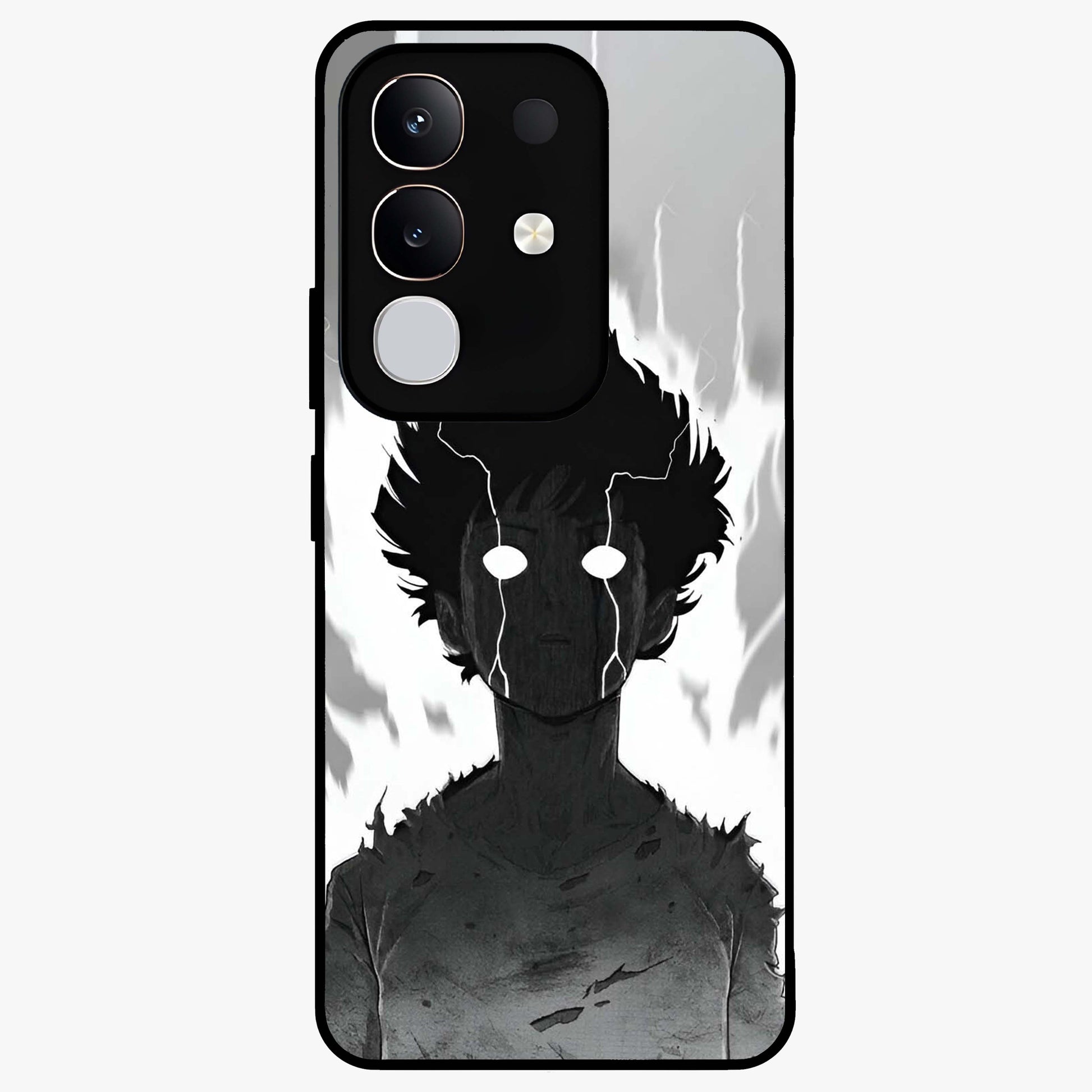 Awakened Inner Rage Glass Case showing flat back view with intense artistic artwork and glossy glass finish.