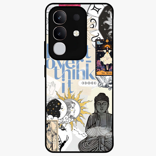 Ethereal Thoughts Glass Case showing flat back view with dreamy artistic artwork and glossy glass finish.