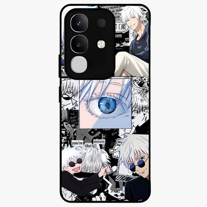 Infinity Sorcerer Chaos Glass Case showing flat back view with mystical sorcerer themed artwork and glossy glass finish.