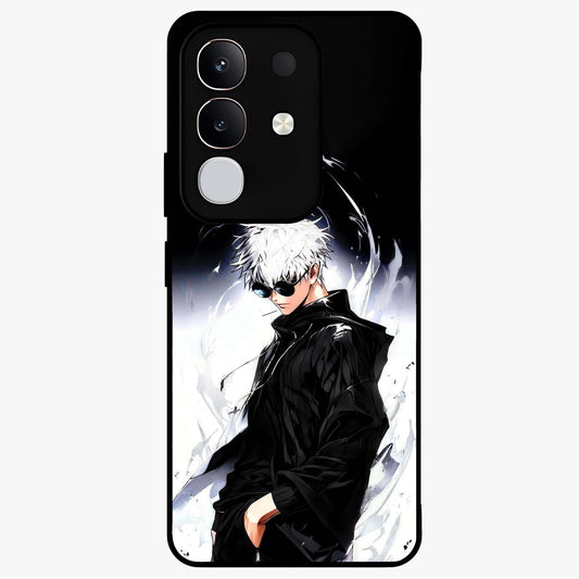 Limitless Shadow King Glass Case showing flat back view with powerful shadow warrior artwork and glossy glass finish.