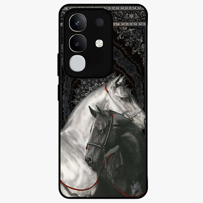 Majestic Ride Legacy Glass Case showing flat back view with powerful automotive inspired artwork and glossy glass finish.