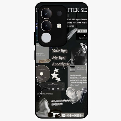 Midnight Love Echo Glass Case showing flat back view with romantic midnight themed artwork and glossy glass finish.