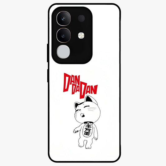 Playful Spirit Charm Glass Case showing flat back view with cheerful charm themed artwork and glossy glass finish.