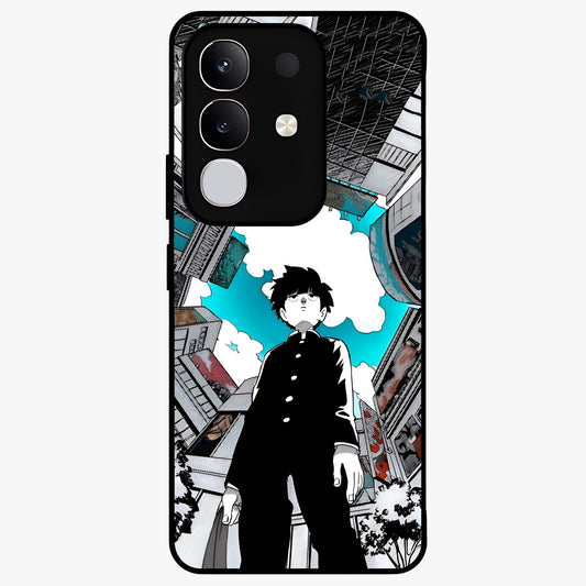Silent Psychic Awakening Glass Case showing flat back view with mystical psychic themed artwork and glossy glass finish.
