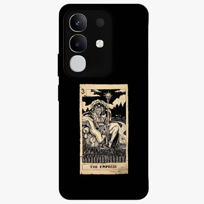 The Empress Glass Case showing flat back view with regal feminine artwork and glossy glass finish.