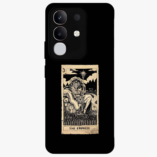 The Empress Glass Case showing flat back view with regal feminine artwork and glossy glass finish.