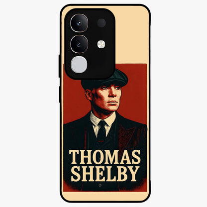 Vintage Mafia Authority Glass Case showing flat back view with bold vintage mafia inspired artwork and glossy glass finish.