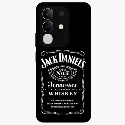 Vintage Whiskey Heritage Glass Case showing flat back view with classic whiskey inspired artwork and glossy glass finish.