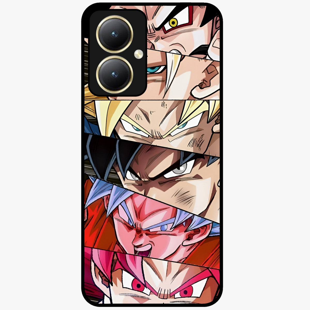Anime Character Glass Case showing flat back view with vibrant anime artwork and glossy glass finish.