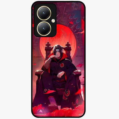 Blood Moon Sovereign Glass Case showing flat back view with mystical blood moon artwork and glossy glass finish.