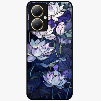 Gloss Petal Rush Glass Case showing flat back view with glossy flower petal artwork and smooth glass finish.