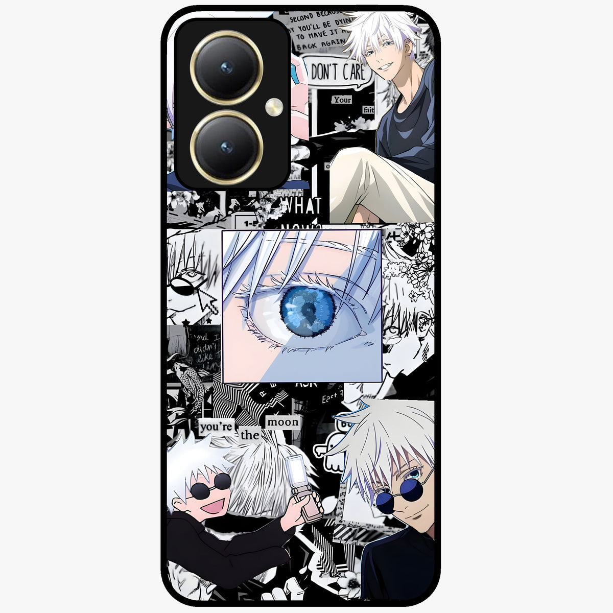 Infinity Sorcerer Chaos Glass Case showing flat back view with mystical sorcerer themed artwork and glossy glass finish.