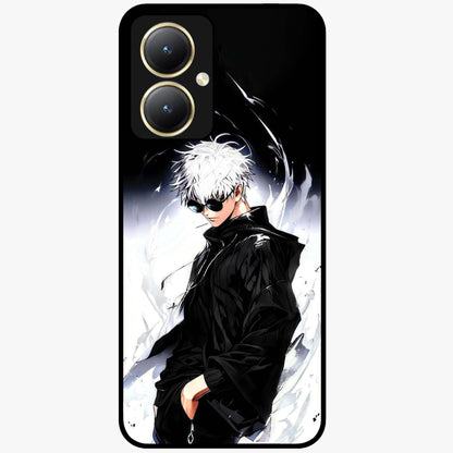 Limitless Shadow King Glass Case showing flat back view with powerful shadow warrior artwork and glossy glass finish.