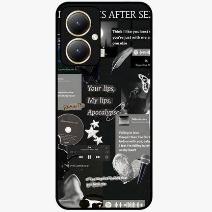 Midnight Love Echo Glass Case showing flat back view with romantic midnight themed artwork and glossy glass finish.