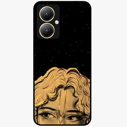 Shri Krishna Art Glass Case showing flat back view with devotional Krishna artwork and glossy glass finish.