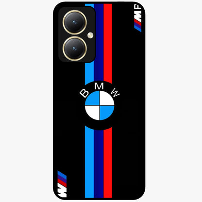 Turbo BMW Beast Glass Case showing flat back view with high performance sports car artwork and glossy glass finish.