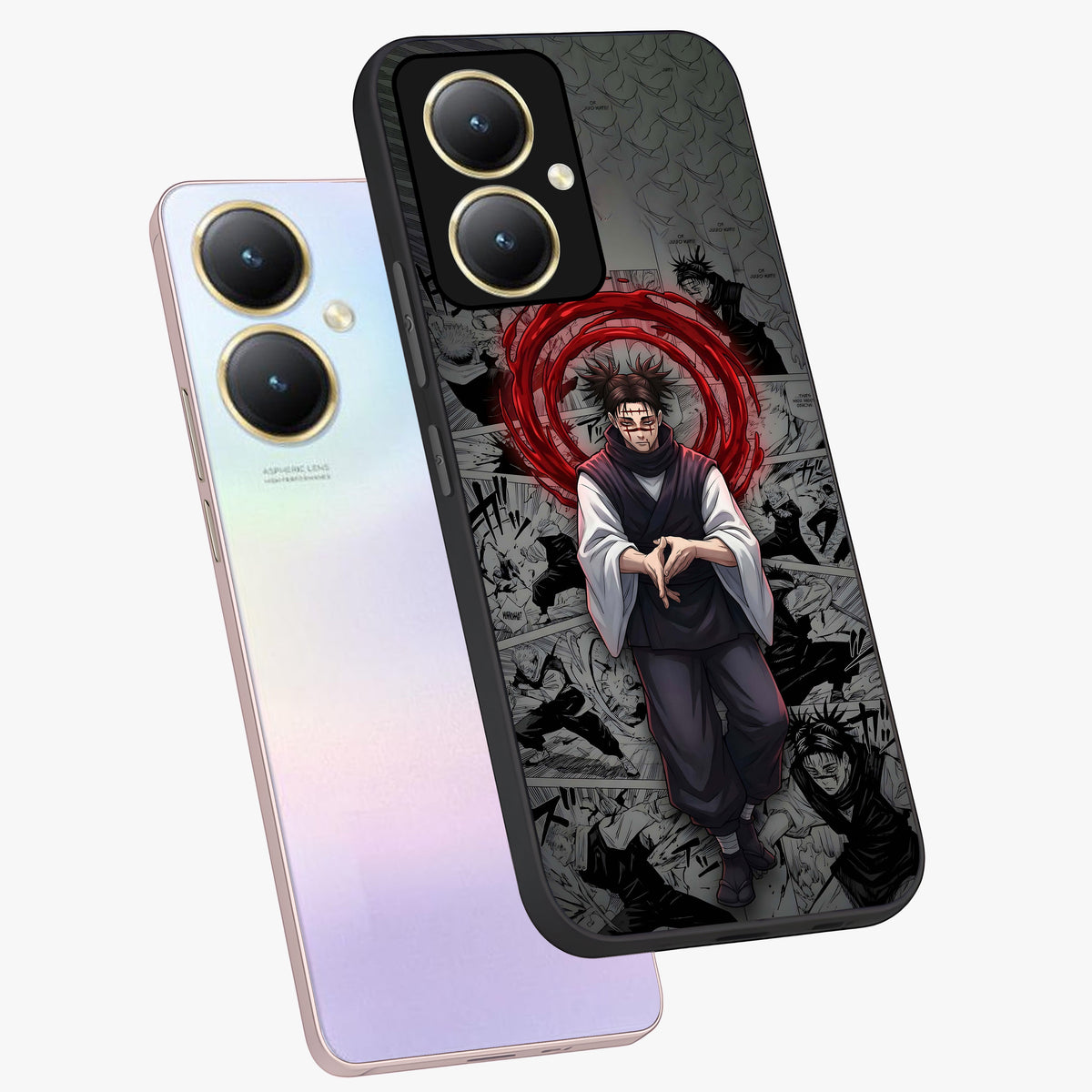 Cursed Ritual Ascension Glass Case displayed in angled mockup highlighting mystical ritual illustration with supernatural aesthetic.
