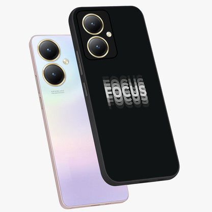 Focus Mode On Glass Case displayed in angled mockup highlighting clean minimal text artwork with modern aesthetic style.