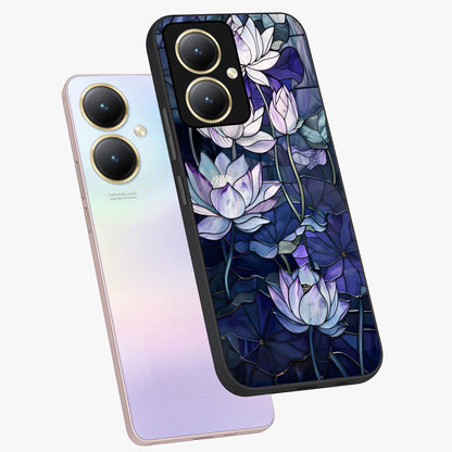 Gloss Petal Rush Glass Case displayed in angled mockup highlighting vibrant petal design with elegant floral aesthetic.
