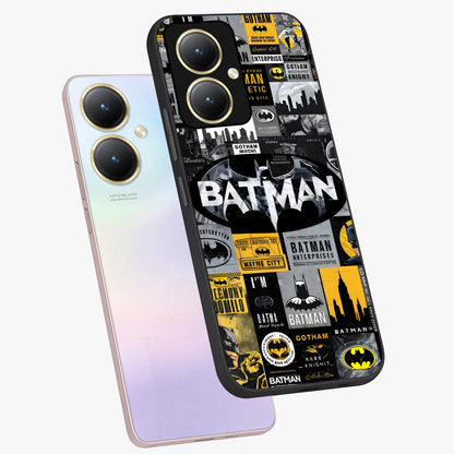 Knight Gotham Rise Glass Case displayed in angled mockup highlighting powerful knight silhouette design with dramatic aesthetic.