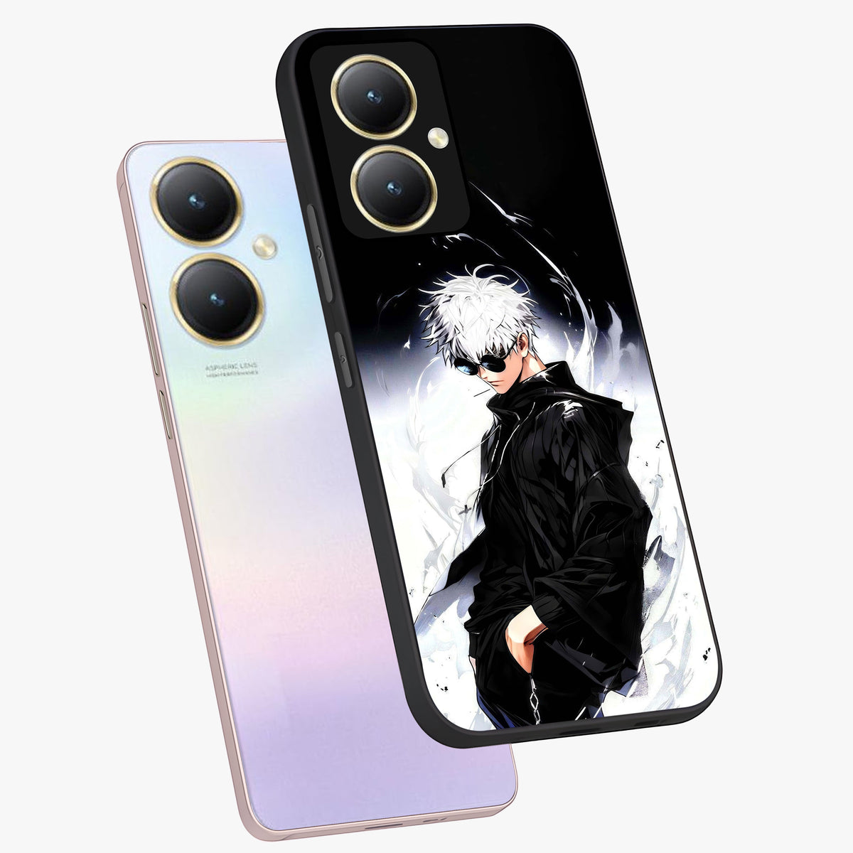 Limitless Shadow King Glass Case displayed in angled mockup highlighting dramatic dark hero design with intense aesthetic.