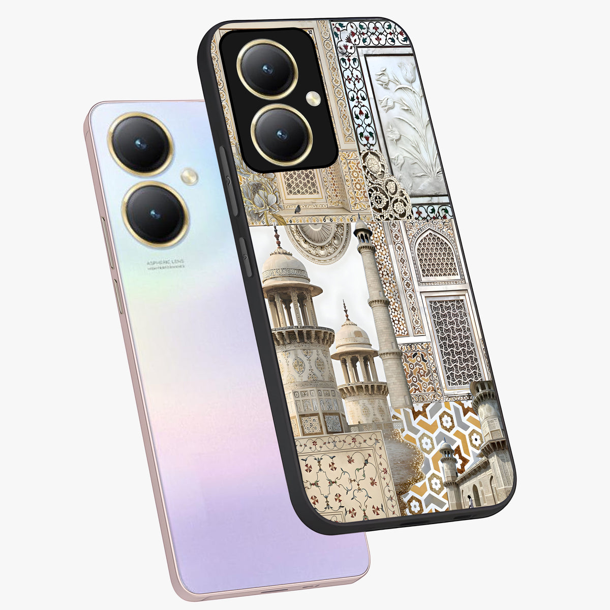 Mughal Marble Legacy Glass Case displayed in angled mockup highlighting elegant heritage marble artwork with royal aesthetic.