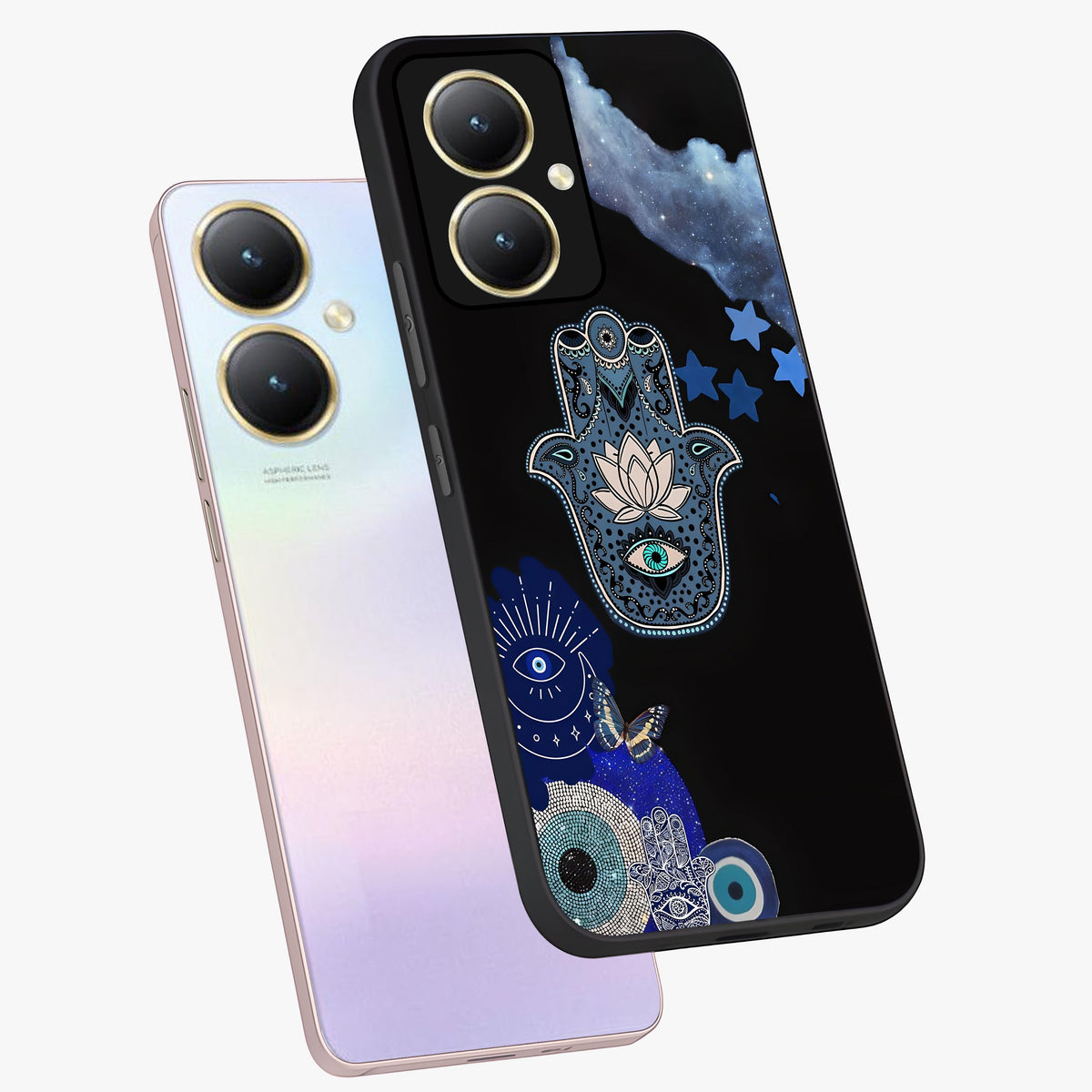 Mystic Hand Aura Glass Case displayed in angled mockup highlighting magical aura design with spiritual aesthetic style.