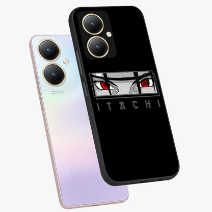 Scarlet Gaze Dominance Glass Case displayed in angled mockup highlighting intense visual design with bold scarlet aesthetic.