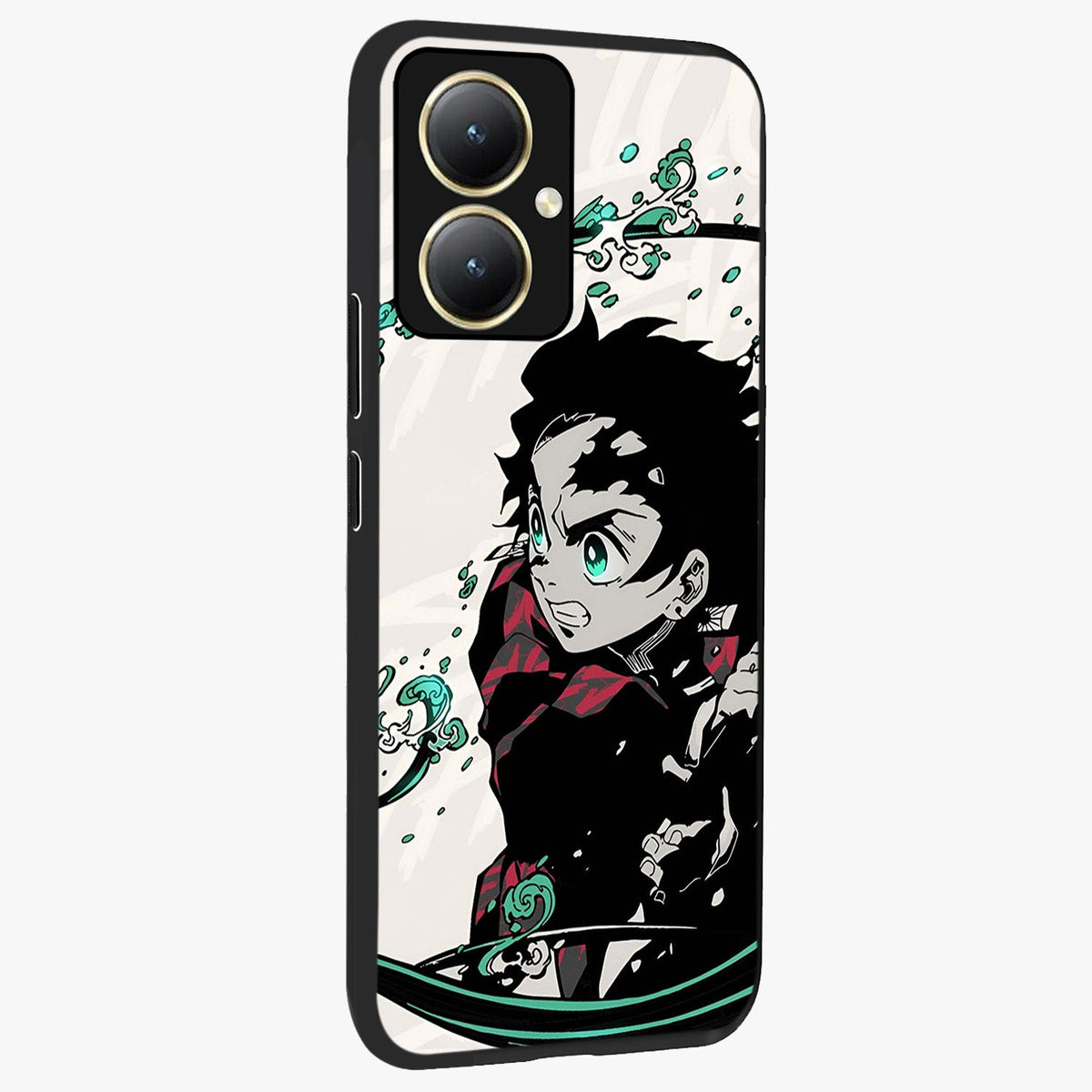 Demon Slayer Glass Case upright view showcasing powerful anime artwork with intense warrior theme.