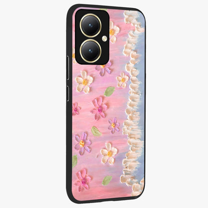 Dreamy Painted Garden Glass Case upright view showcasing vibrant floral garden artwork with artistic nature theme.