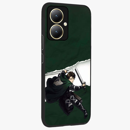 Emerald War Vanguard Glass Case upright view showcasing dramatic warrior artwork with bold fantasy theme.