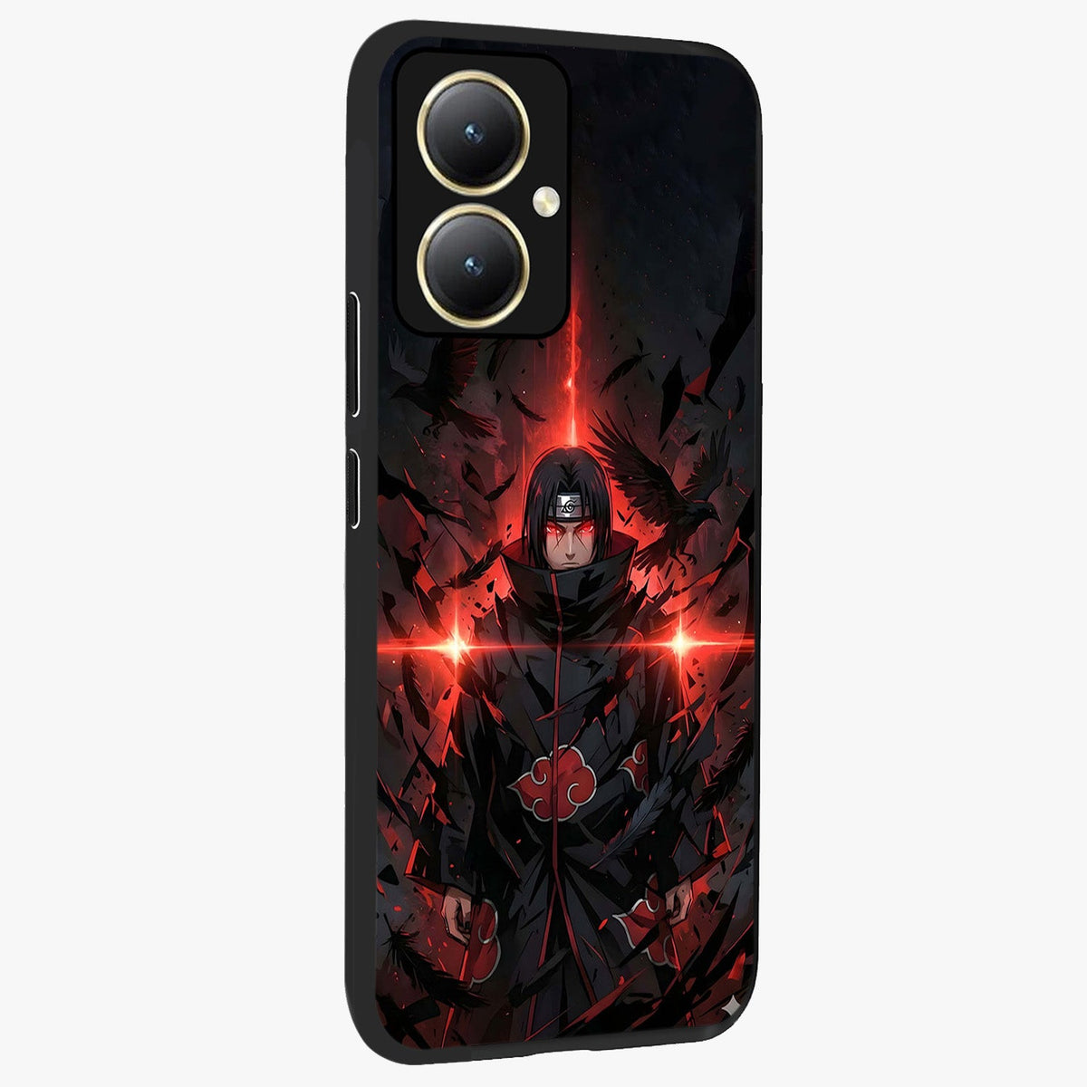 Focused Blade Discipline Glass Case upright view showcasing strong typography statement with sleek motivational theme.