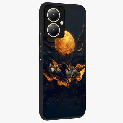 Golden Royal Heritage Glass Case upright view showcasing elegant royal artwork with classic heritage theme.